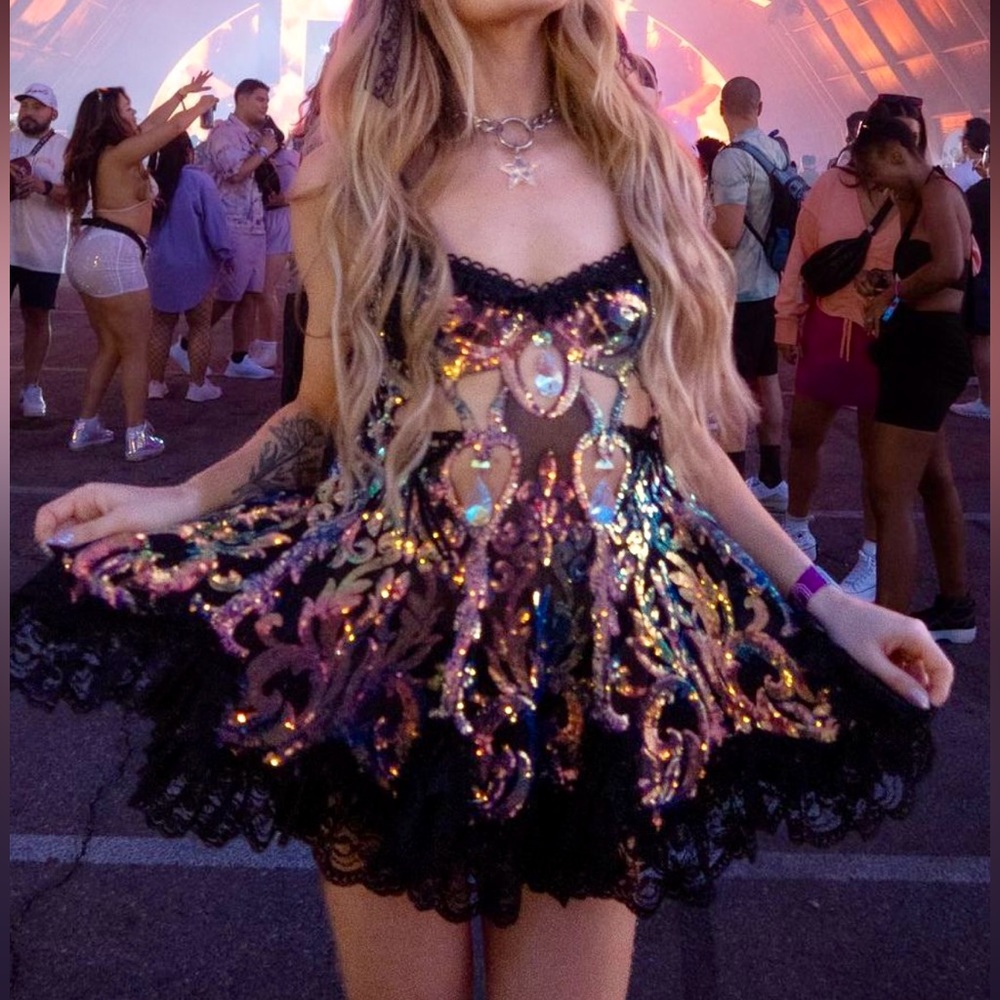 Disco Lemonade / Vanishing Fae Crystal Castle Babydoll Dress